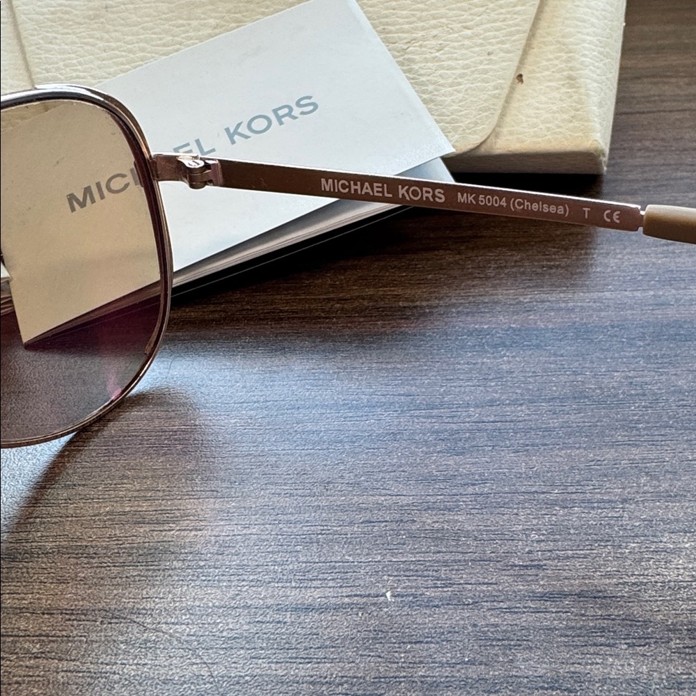 Michael Kors Rose Gold Aviator Sunglasses - Picture 2 of 3